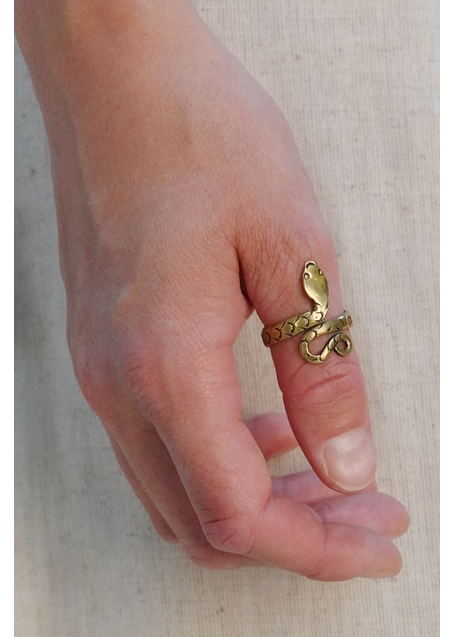 Mittelalter Ring Glaukos aus Messing in Frontansicht 2