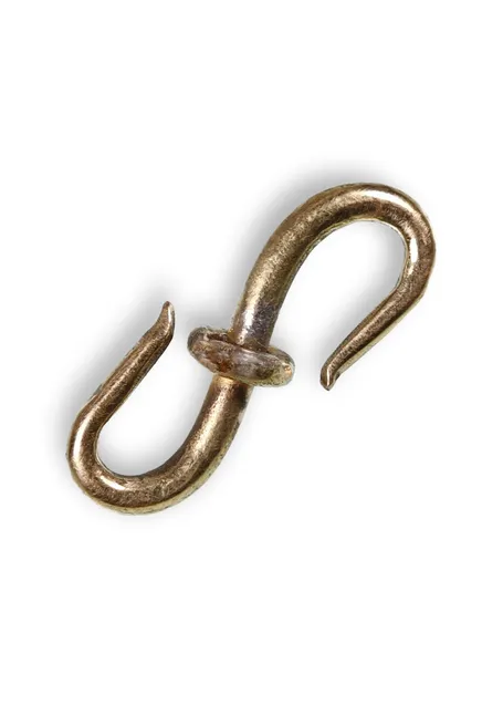 Wikinger Ketten-Hacken Gjallarhorn aus Messing in Golden Frontansicht