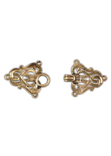 Wikinger Gewandhacken Valgrind aus Messing in Golden Rückansicht 2