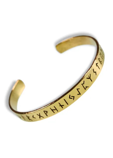 Wikinger Armreif Runar aus Messing in Golden Frontansicht
