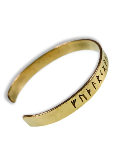 Wikinger Armreif Runar aus Messing in Golden Frontansicht 2