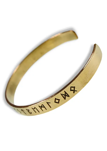 Wikinger Armreif Runar aus Messing in Golden Frontansicht 3