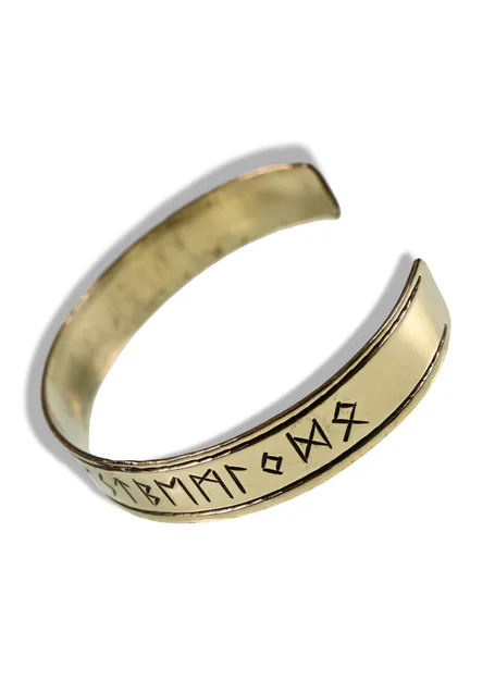 Wikinger Armreif Trygve aus Messing in Golden Frontansicht 3