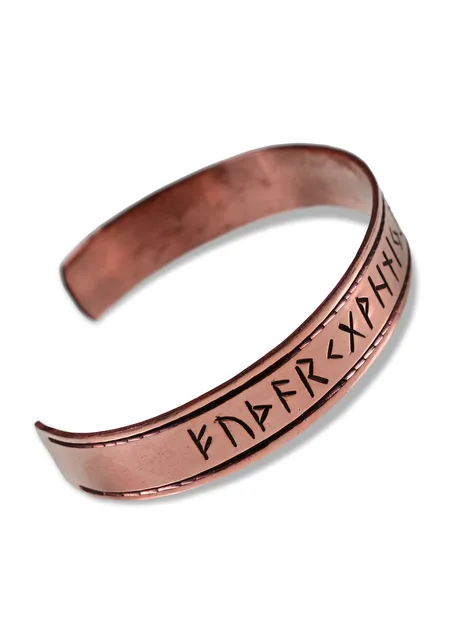 Wikinger Armreif Runar aus Kupfer in Kupferfarben Frontansicht 2