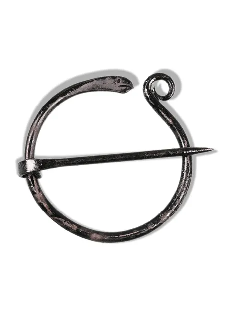 Wikinger Ringfibel Thersites aus Eisen in Schwarz Frontansicht