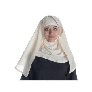 Mittelalter Velan Hildegard in Beige-Schwarz Detailansicht 4