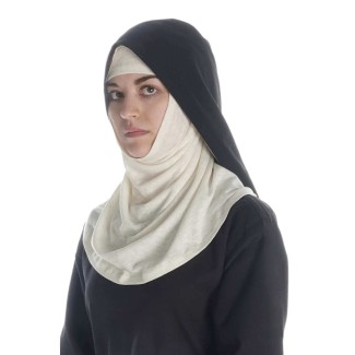 Mittelalter Velan Hildegard in Beige-Schwarz Seitenansicht