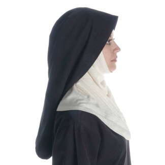 Mittelalter Velan Hildegard in Beige-Schwarz Seitenansicht 2