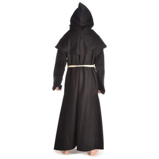 Mittelalter Kutte Halzebier (Set) in Schwarz Rückansicht