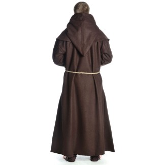 Mittelalter Kutte Halzebier (Set) in Braun Rückansicht