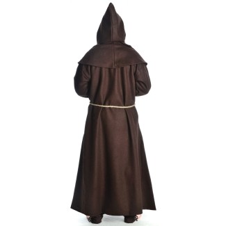 Mittelalter Kutte Halzebier (Set) in Braun Rückansicht 2