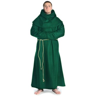 Mittelalter Kutte Halzebier (Set) in Grün Frontansicht