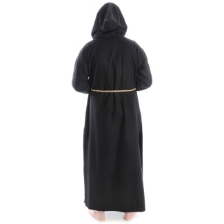 Mittelalter Mönchskutte Heimrich in Schwarz Rückansicht