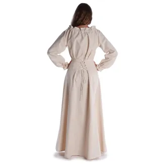 Mittelalter Bluse Gotelinde in Beige Rückansicht 2