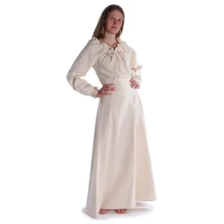 Mittelalter Bluse Gotelinde in Beige Frontansicht 10