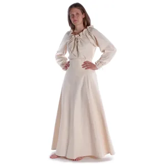 Mittelalter Bluse Gotelinde in Beige Frontansicht 11