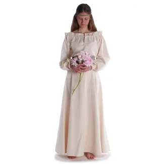 Mittelalter Bluse Gotelinde in Beige Frontansicht 2