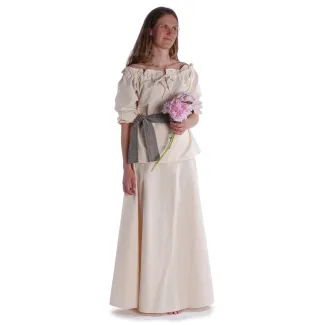 Mittelalter Bluse Gotelinde in Beige Frontansicht 4