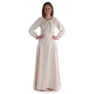 Mittelalter Bluse Gotelinde in Beige Frontansicht 9