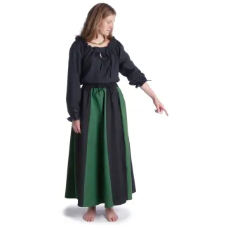 Mittelalter Bluse Gotelinde in Schwarz Frontansicht 2