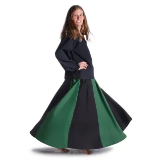 Mittelalter Bluse Gotelinde in Schwarz Seitenansicht