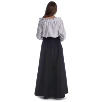 Mittelalter Bluse Gotelinde in Weiß Rückansicht 3