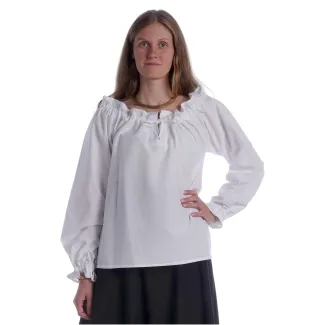 Mittelalter Bluse Gotelinde in Weiß Frontansicht 5