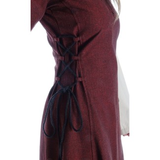 Mittelalter Kleid Saelde in Rot Detailansicht