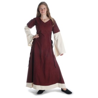 Mittelalter Kleid Saelde in Rot Frontansicht