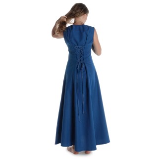 Mittelalter Kleid Peronella in MISSING: royalblue-lightblue Rückansicht