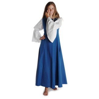 Mittelalter Kleid Peronella in MISSING: royalblue-lightblue Frontansicht 3