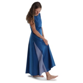 Mittelalter Kleid Peronella in MISSING: royalblue-lightblue Seitenansicht