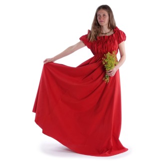 Mittelalter Kleid Fiammetta in Feuerrot Frontansicht