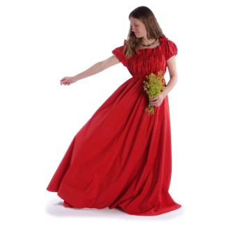 Mittelalter Kleid Fiammetta in Feuerrot Frontansicht 2