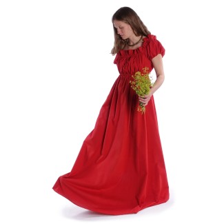 Mittelalter Kleid Fiammetta in Feuerrot Frontansicht 3