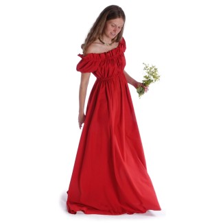 Mittelalter Kleid Fiammetta in Feuerrot Frontansicht 4