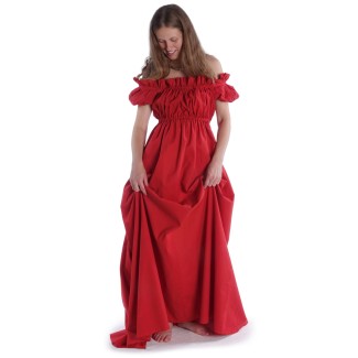 Mittelalter Kleid Fiammetta in Feuerrot Frontansicht 6