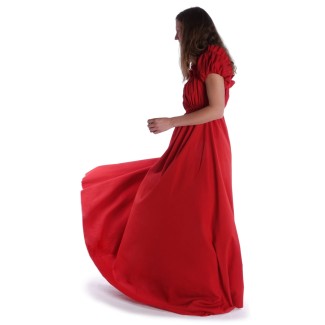 Mittelalter Kleid Fiammetta in Feuerrot Seitenansicht