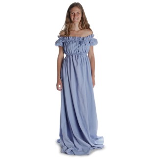 Mittelalter Kleid Fiammetta in Hellblau Frontansicht