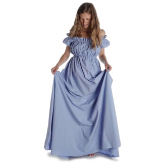 Mittelalter Kleid Fiammetta in Hellblau Frontansicht 2