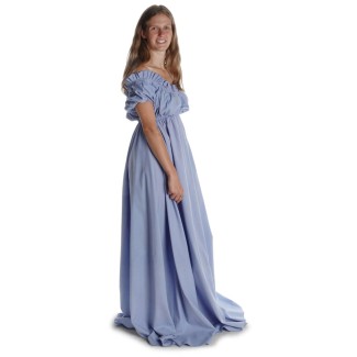 Mittelalter Kleid Fiammetta in Hellblau Seitenansicht