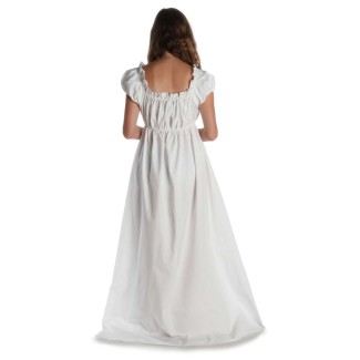 Mittelalter Kleid Fiammetta in Weiß Rückansicht