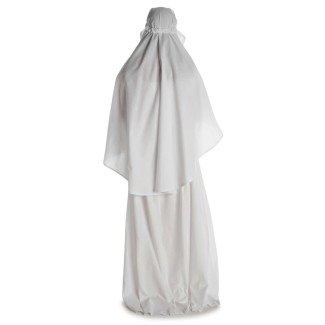 Mittelalter Kleid Fiammetta in Weiß Rückansicht 2