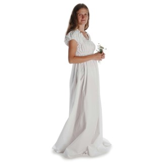 Mittelalter Kleid Fiammetta in Weiß Seitenansicht