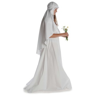 Mittelalter Kleid Fiammetta in Weiß Seitenansicht 2