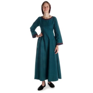 Mittelalter Kleid Lauretta in Grün Frontansicht