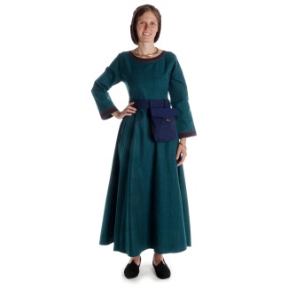Mittelalter Kleid Lauretta in Grün Frontansicht 2