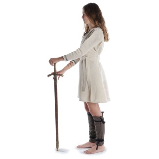 Mittelalter Kleid Isabetta in Beige Seitenansicht
