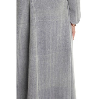 Wikinger Kleid Catella in Fischgrät Blau-Weiß Detailansicht 3
