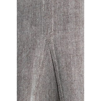 Wikinger Kleid Catella in Fischgrät Brown-Weiß Detailansicht 2